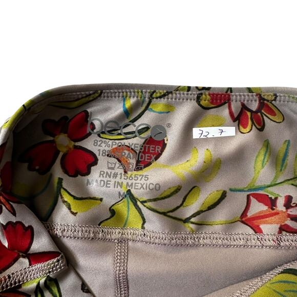 72-7 Beca Multicolor Floral High Rise Leggings Women Size Medium - Picture 3 of 5